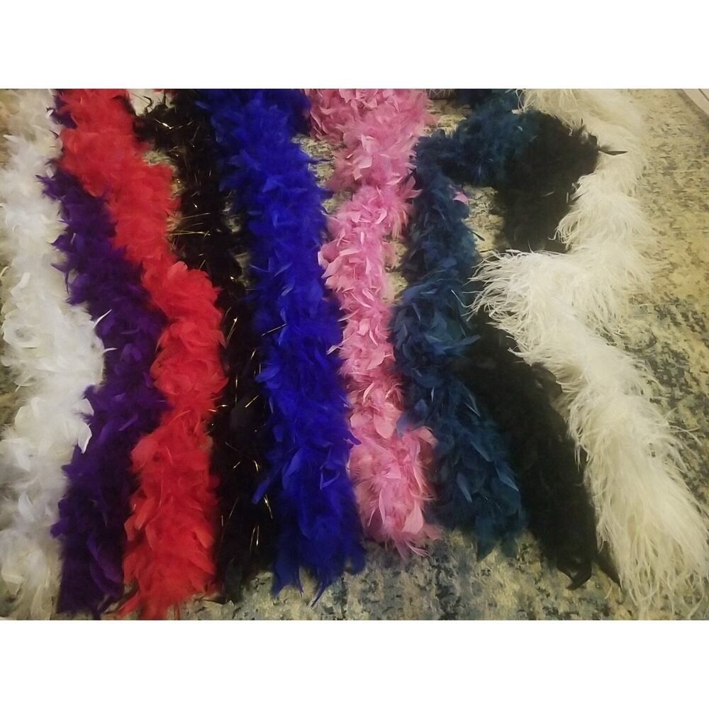 Feather Boa Pretty Elegant Long Flapper Showgirl Party Hollywood Costume 9 piece - Picture 11 of 16